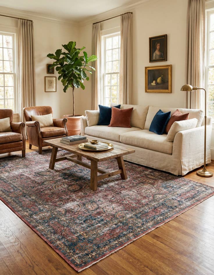 Detail image of  9' 6 x 12'  Hand Knotted Ultra Vintage Persian Wool Rug