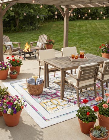 5' 3 x 7' 7 Easy-Clean Indoor / Outdoor Rug