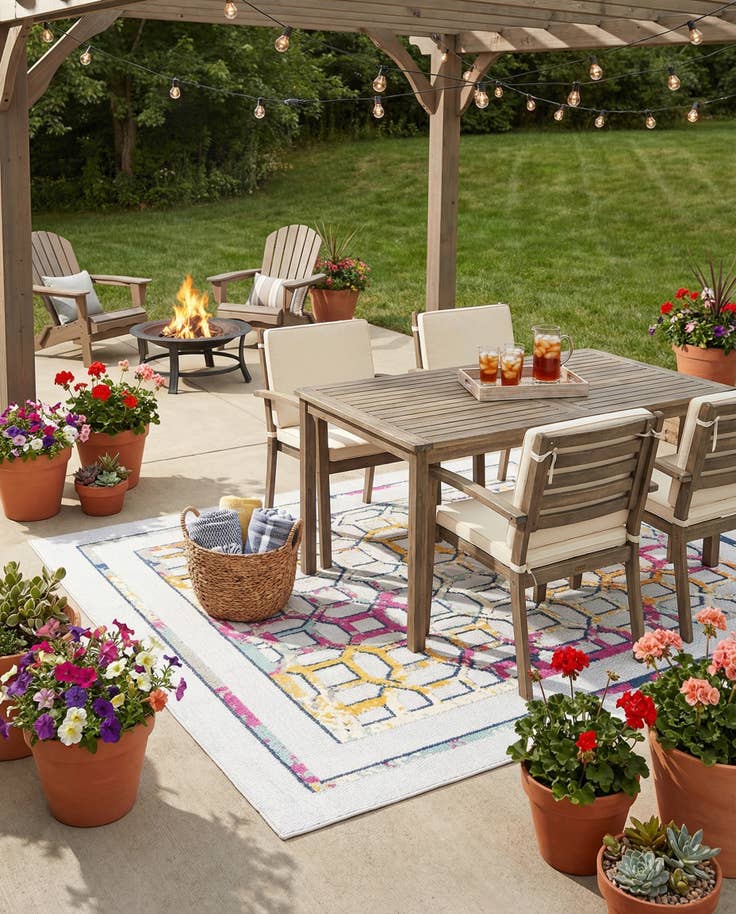 Detail image of 5' 3 x 7' 7 Easy-Clean Indoor / Outdoor Rug