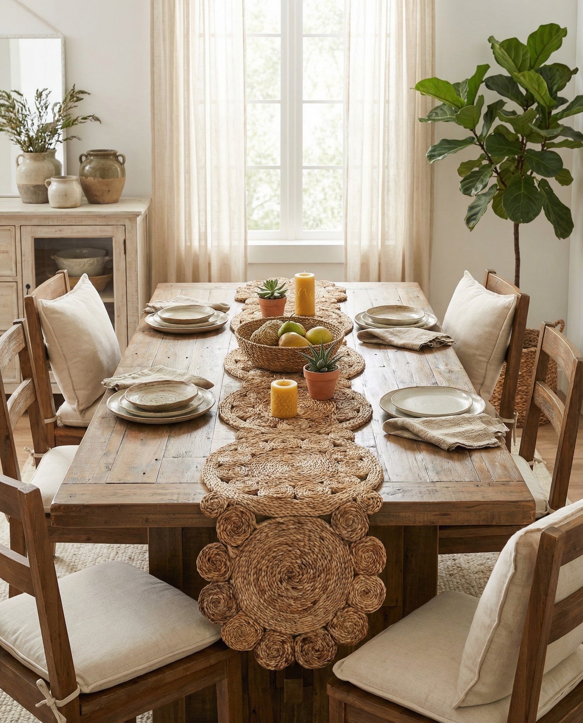  1' 4 x 6' 1 Braided Jute Table Runner Rug