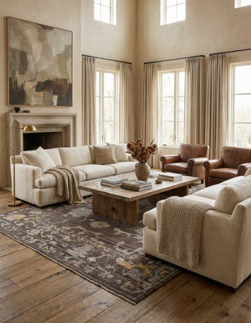 9' x 12' 3 Hand Knotted Oushak Wool Rug