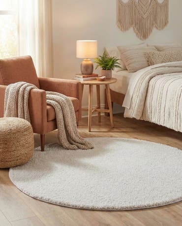  5' 3 x 5' 3 Jill Zarin Shaggy Chic Round Rug