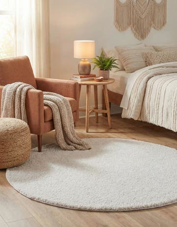 5' 3 x 5' 3 Jill Zarin Shaggy Chic Round Rug