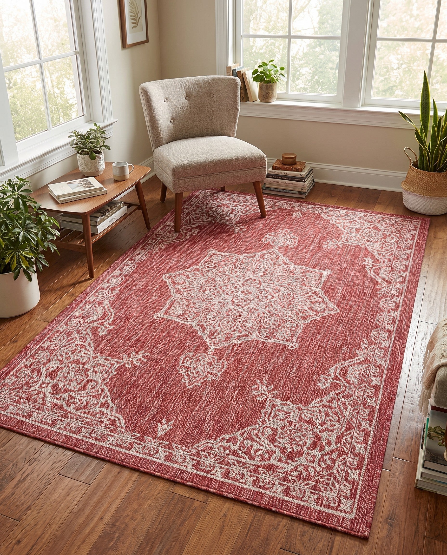4' x 6' Easy-Clean Traditional Indoor / Outdoor Rug