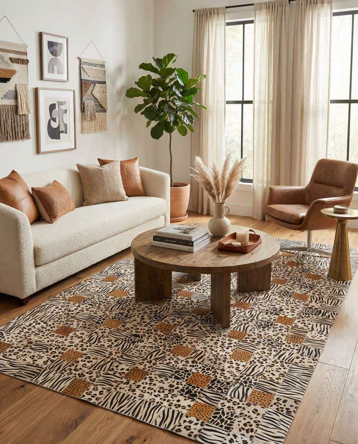 5' 1 x 8' Cowhide Stocks Rug