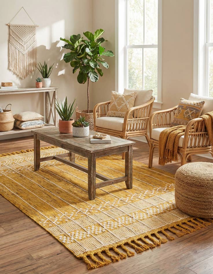 Detail image of 5' 1 x 8'  Washable Eco Bohemian Indoor / Outdoor Rug