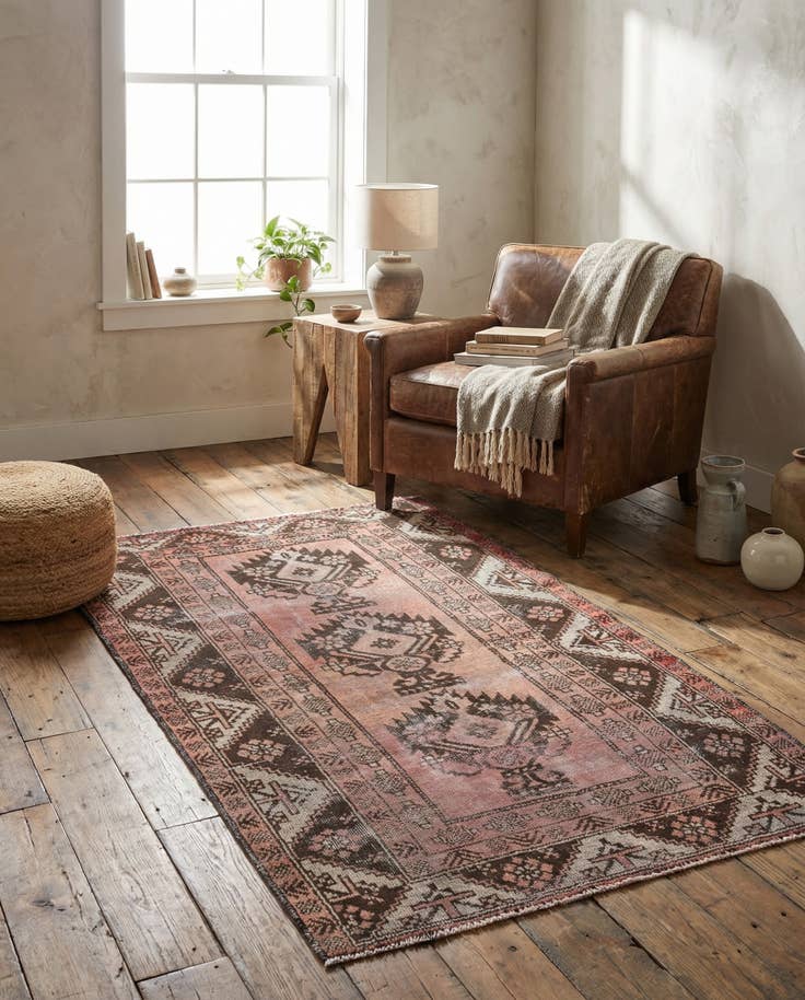 Detail image of 3' 10 x 6' 9 Hand Knotted Ultra Vintage Persian Wool Rug