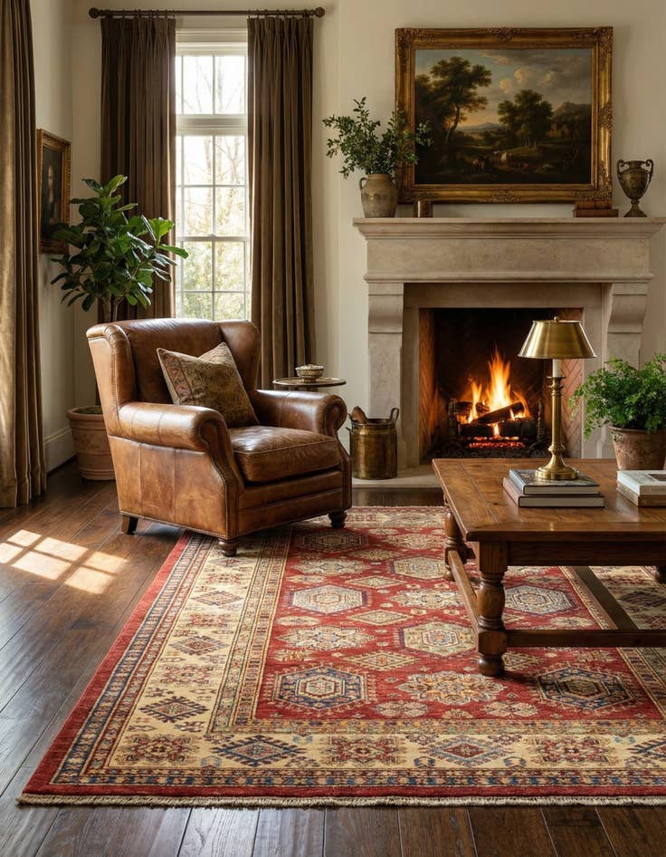 Detail image of 5' 8 x 7' 8  Hand Knotted Kazak Oriental Rug