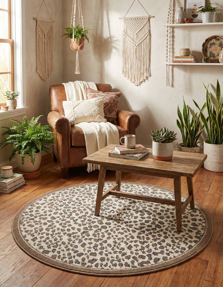 Detail image of 4' x 4' Safari Round Rug