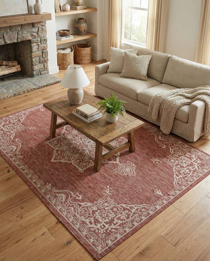 Detail image of 6' x 9' Easy-Clean Traditional Indoor / Outdoor Rug