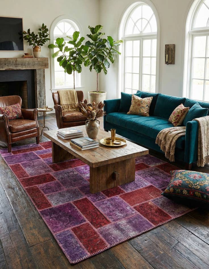 Detail image of 5' x 7'  Hand Knotted Ultra Vintage Persian Wool Rug