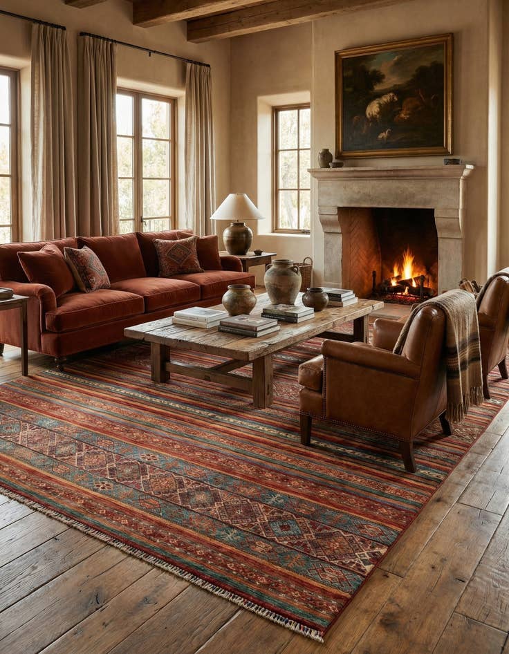 Detail image of 8' 2 x 11' 1 Rubin Wool Rug