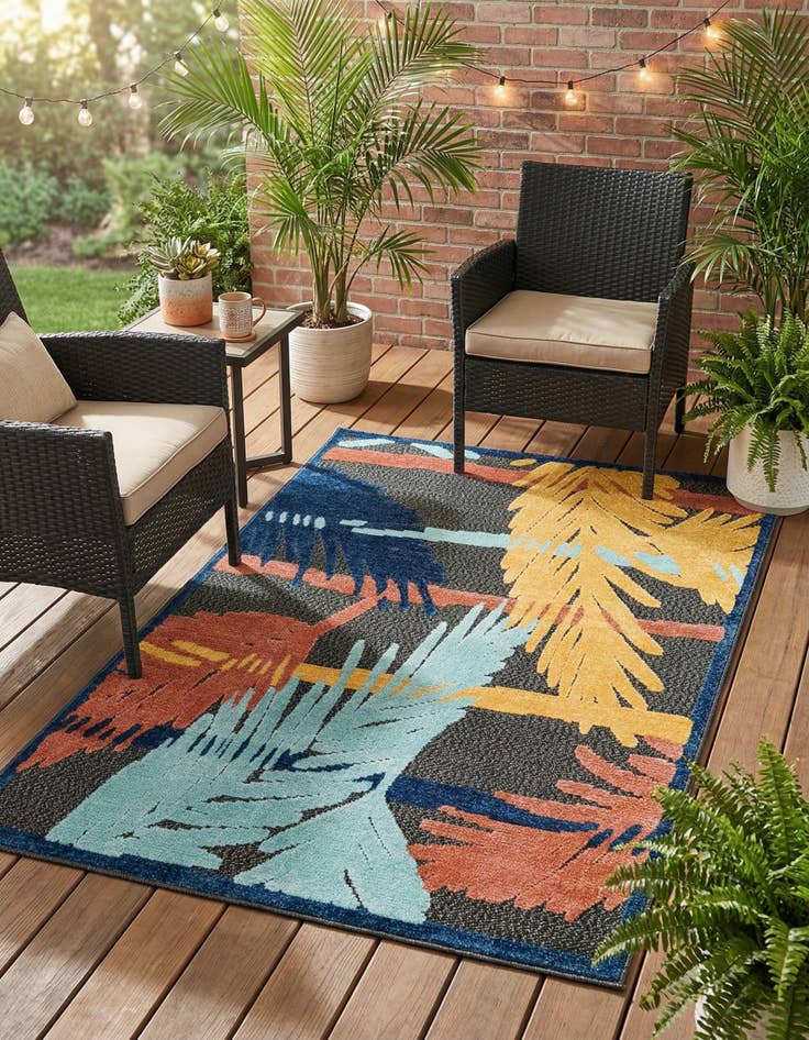 Detail image of 4' x 6'  Washable Belize Indoor / Outdoor Rug