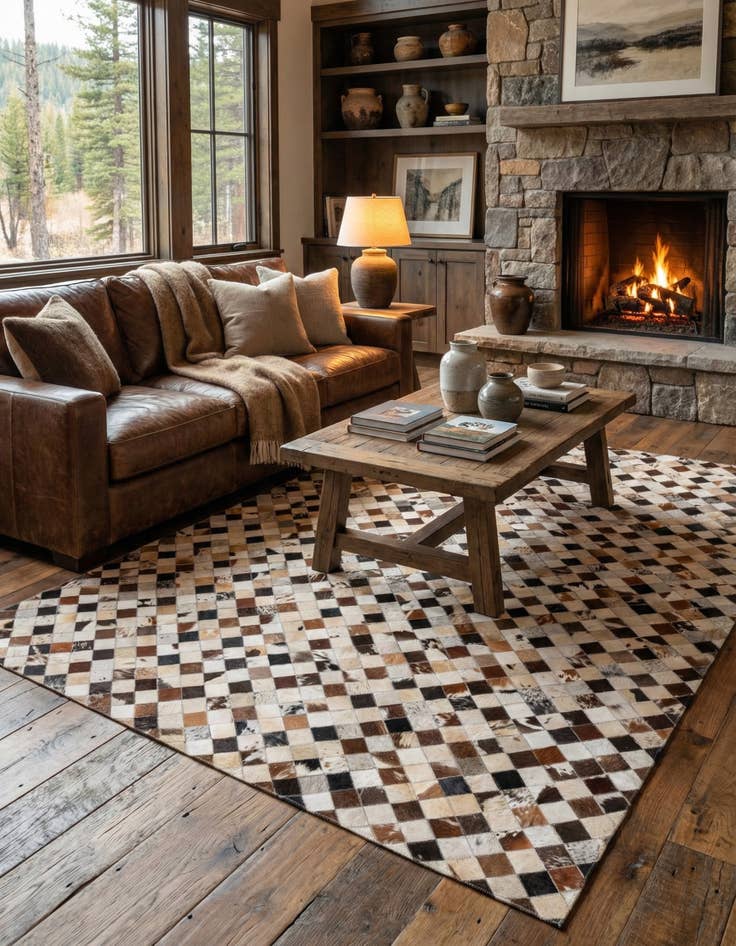 Detail image of  5' 4 x 7' 6 Cowhide Rug