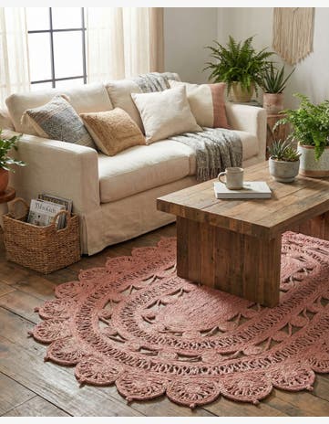 4' 1 x 6' 1 Handmade Braided Jute Oval Rug