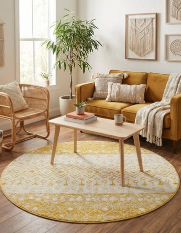 5' 3 x 5' 3 Moroccan Trellis Round Rug
