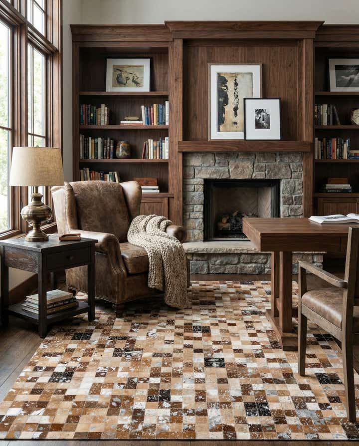 5' 2 x 7' 6 Cowhide Stocks Rug