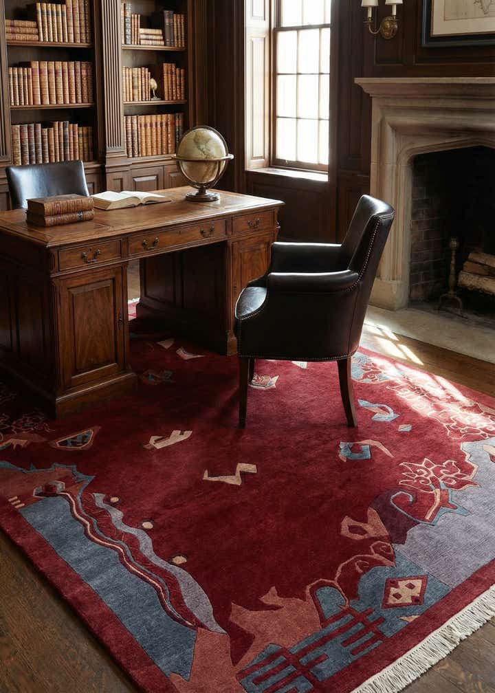 6' 7 x 9' 11 Hand Knotted Tibet Wool Rug