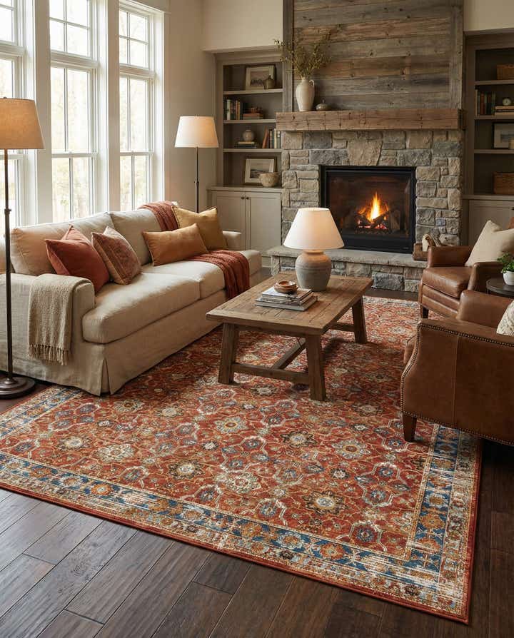 10' x 14' Easy-Clean Traditional Indoor / Outdoor Rug