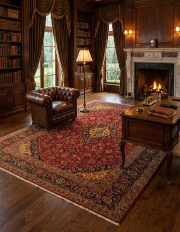 9' 3 x 12' 8 Kashan Rug