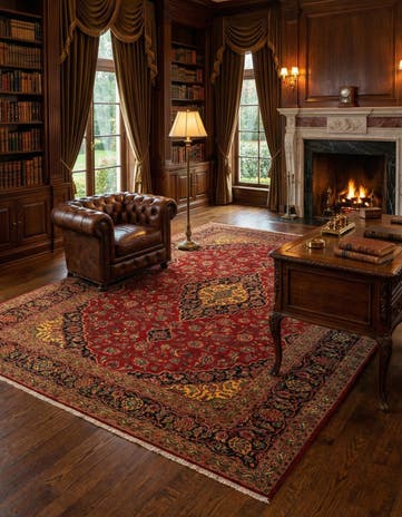 9' 3 x 12' 8 Kashan Rug