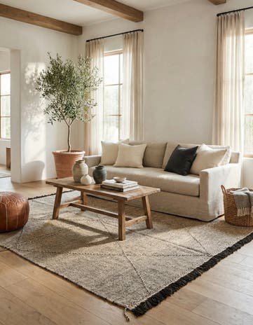 6' x 7' 5 Hand Knotted Moroccan Wool Rug