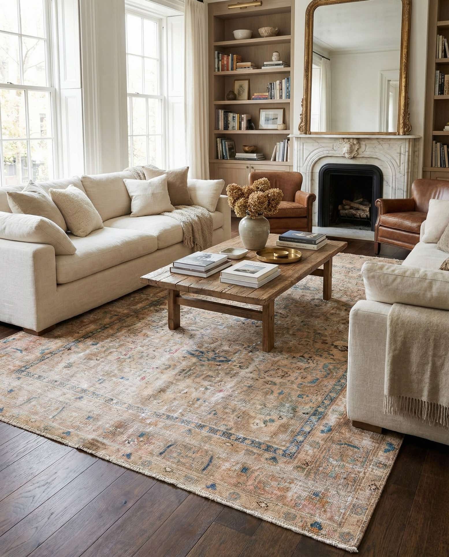 6' 1 x 8' 9 Hand Knotted Ultra Vintage Persian Wool Rug