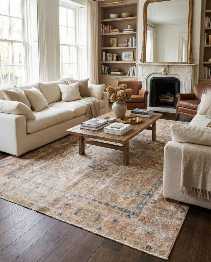 6' 1 x 8' 9 Hand Knotted Ultra Vintage Persian Wool Rug