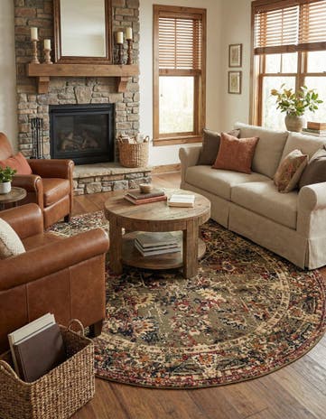 Green Saturn Round Rug