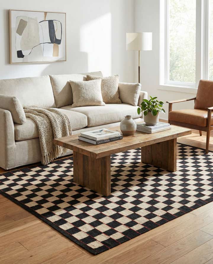 5' 2 x 6' 3 Hand Woven Kilim Modern Wool Rug