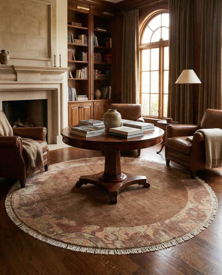 8' x 8' 2 Hand Knotted Tibet Wool Round Rug