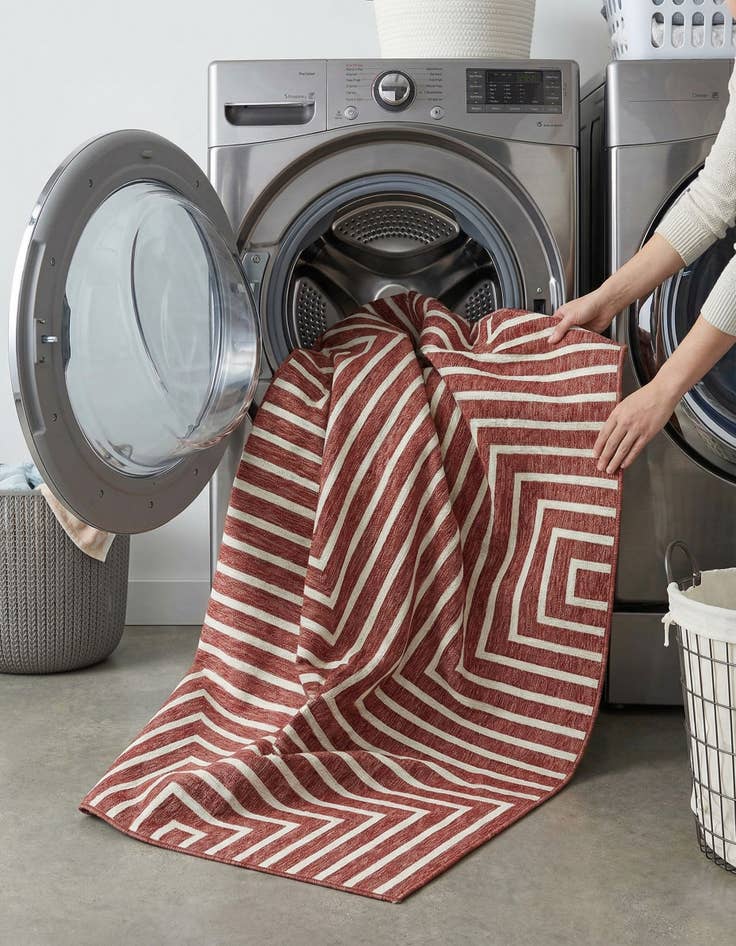 Detail image of  7' 10 x 10'  Washable Modern Indoor / Outdoor Rug