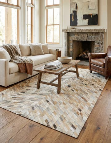 5' x 8' Cowhide Leather Rug