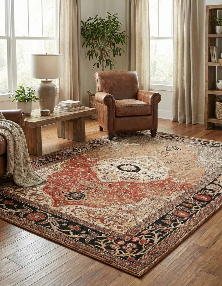 Detail image of 6' x 9'  Washable Traditional Indoor / Outdoor Rug
