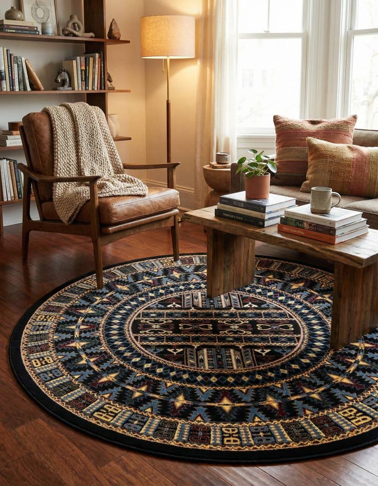 Detail image of 6' x 6' Bokhara Round Rug