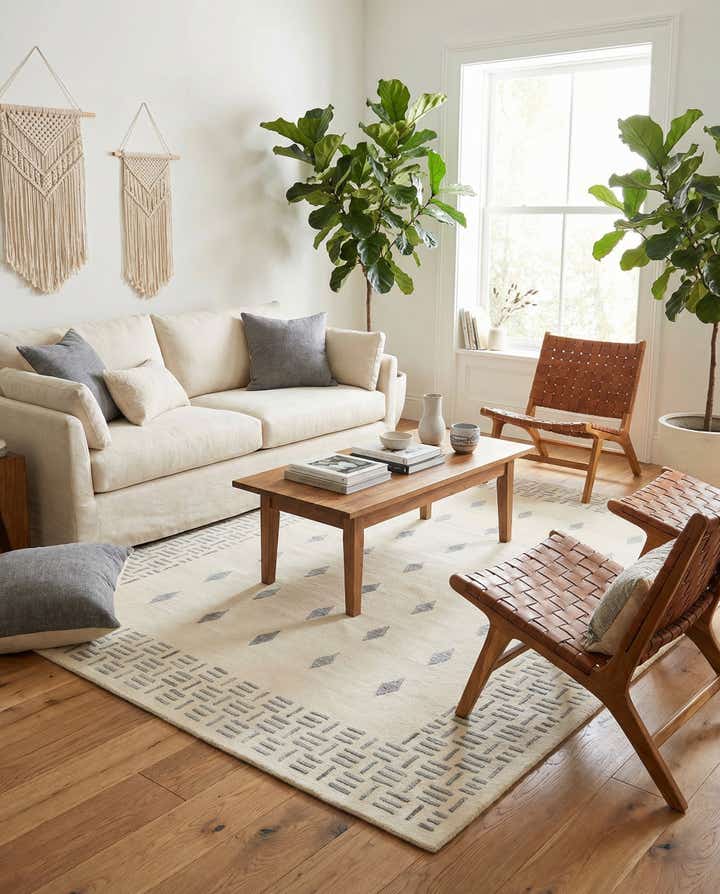 4' 11 x 6' 8 Hand Knotted Darya Wool Rug