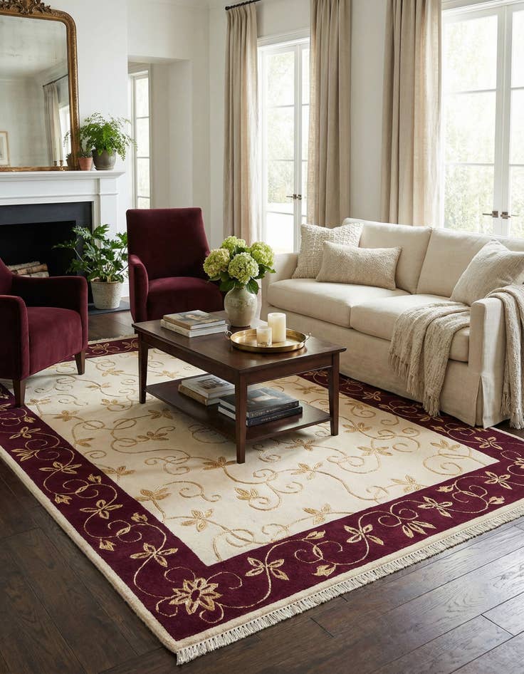 Detail image of 4' 6 x 6' 8  Hand Knotted Darya Rug