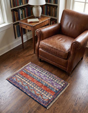 1' 4 x 2' Hand Knotted Ziegler Rug