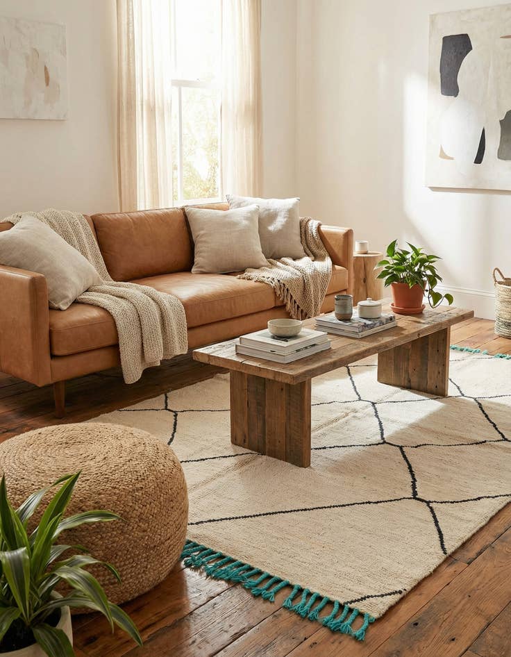 Detail image of 4' 10 x 7' 2  Hand Knotted Moroccan Wool Rug