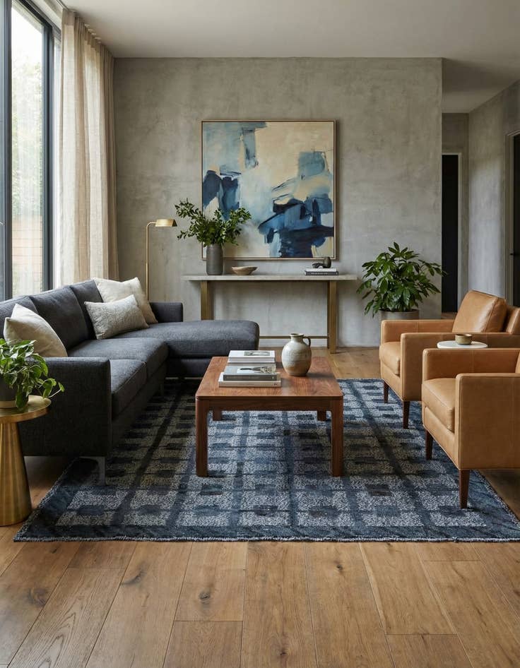 Detail image of 5' 1 x 6' 7  Hand Knotted Darya Wool Square Rug