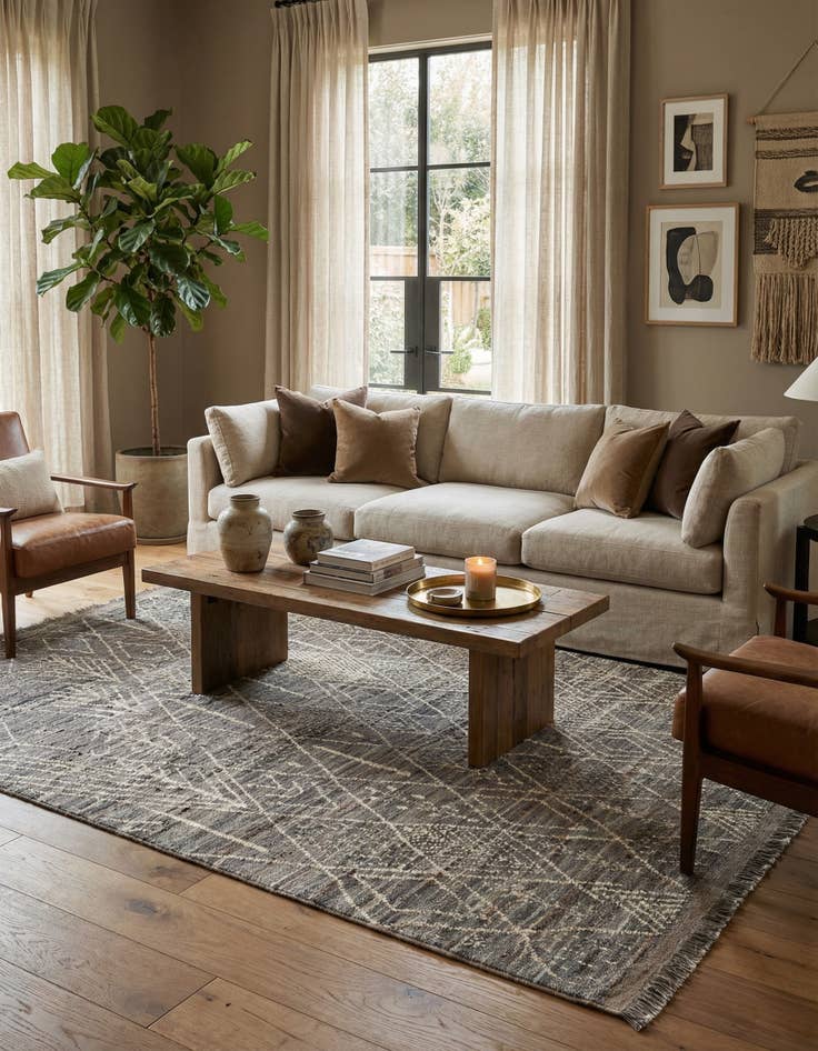 Detail image of  6' 10 x 9' 10  Hand Knotted Darya Wool Rug