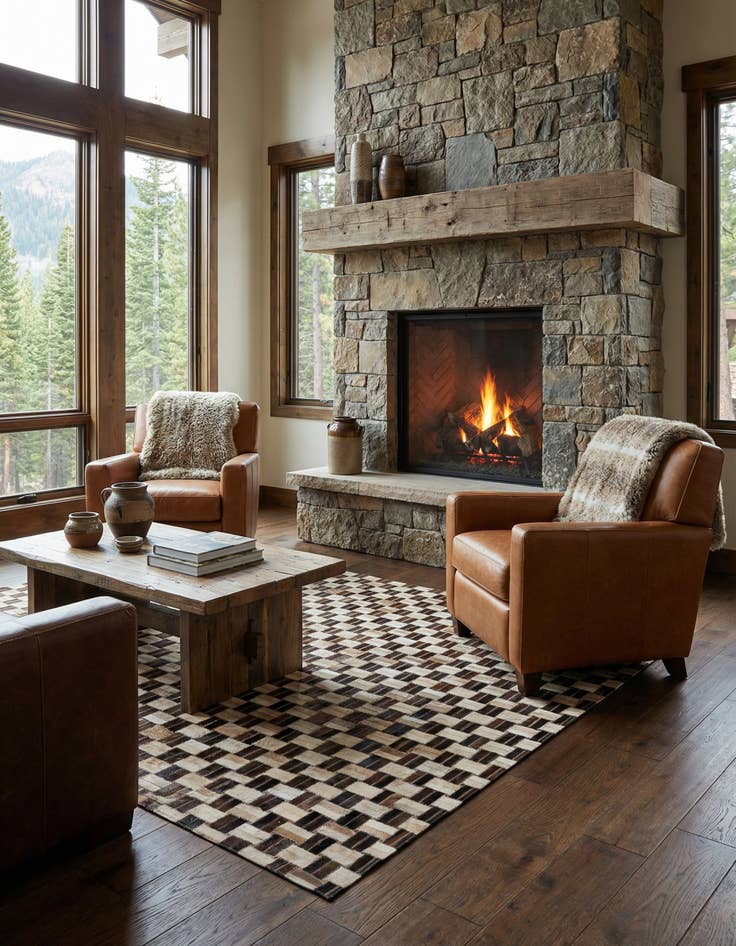 Detail image of 5' x 7' 9 Cowhide - Patchwork Rug