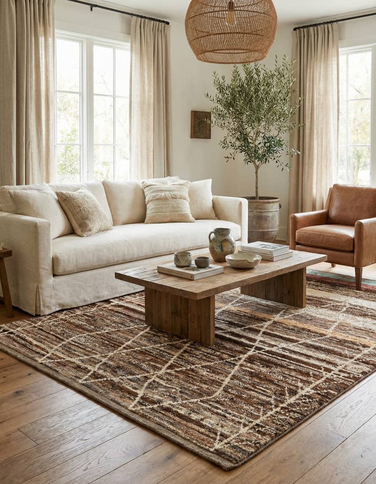 Detail image of 5' 8 x 7' 10  Hand Knotted Moroccan Wool Rug