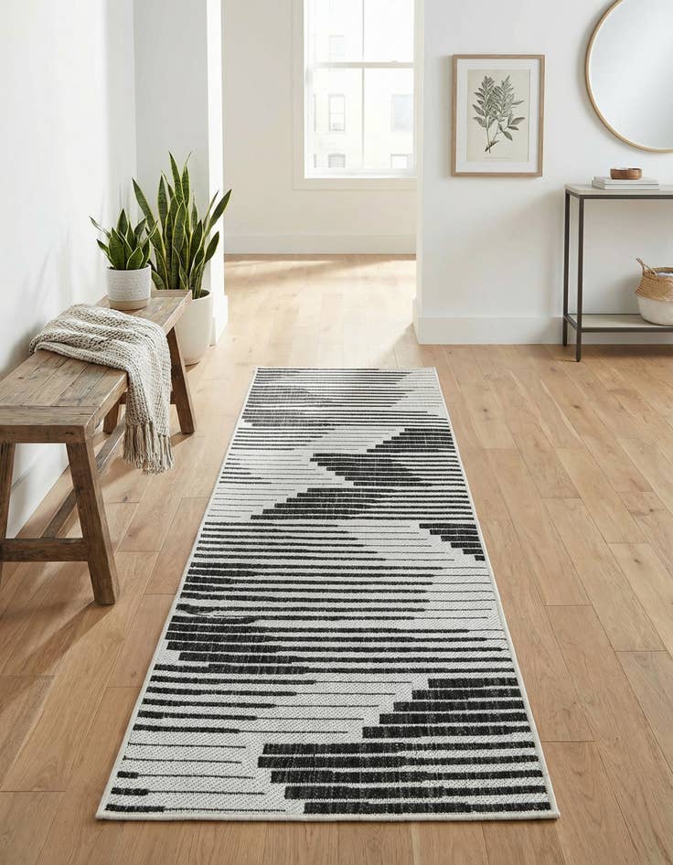 Detail image of  2' x 5' 3  Washable Modern Indoor / Outdoor Runner Rug
