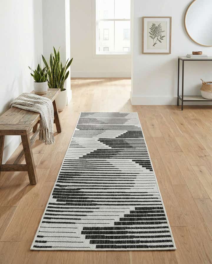 2' x 5' 3 Easy-Clean Modern Indoor / Outdoor Runner Rug