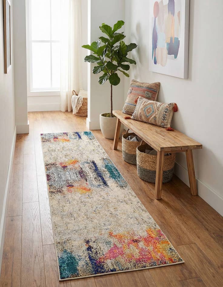 Detail image of 2' 7 x 10'  Washable Spectrum Runner Rug