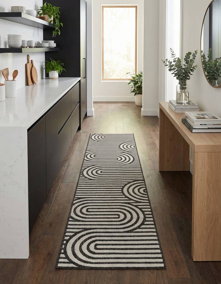 Detail image of 2' x 8'  Washable Modern Indoor / Outdoor Runner Rug