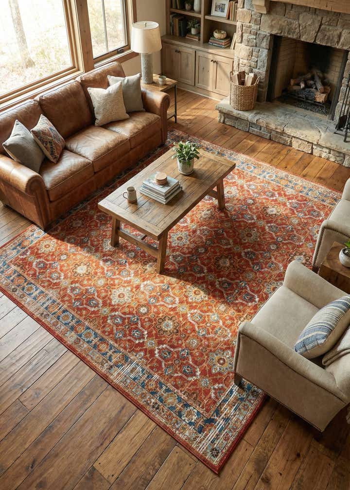 10' x 10' Easy-Clean Traditional Indoor / Outdoor Square Rug