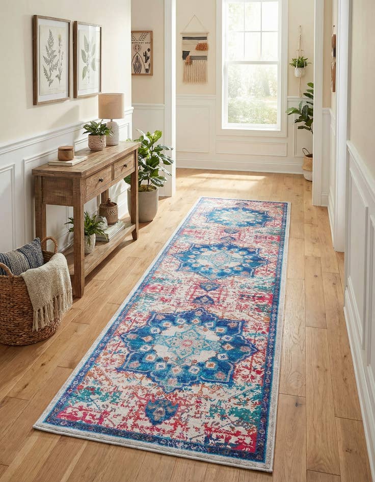 Detail image of 2' 7 x 12'  Washable Renaissance Runner Rug