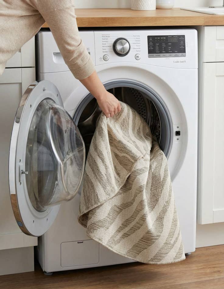 Detail image of 4' x 4'  Washable Safari Indoor / Outdoor Round Rug